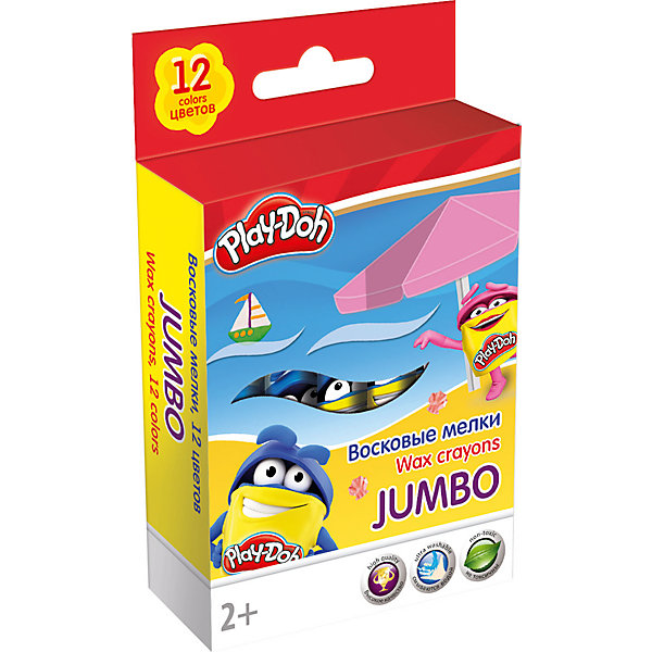 Восковые мелки Jumbo Академия Групп "Play-Doh" 12 цветов 7319936