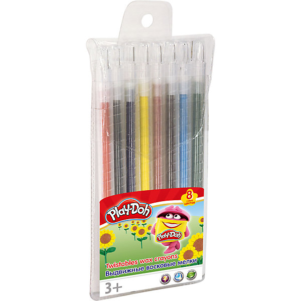Академия групп Восковые мелки Академия Групп Play-Doh выдвижные, 8 цветов play doh мелки восковые пальчиковые 4 шт