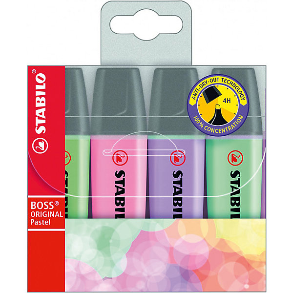 

Маркеры-текстовыделители Stabilo "Boss Original Pastel", 4 шт
