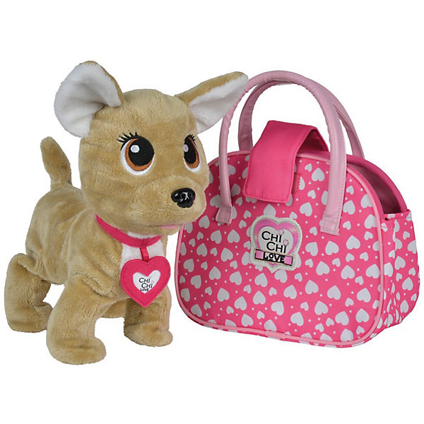 

Интерактивная мягкая игрушка Simba Chi-Сhi Love Собачка "Счастливчик" с сумочкой, 20 см