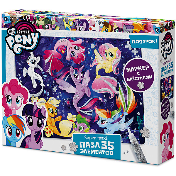 

Макси-пазл Origami "My little pony" Поплаваем? 35 элементов + глиттерный маркер