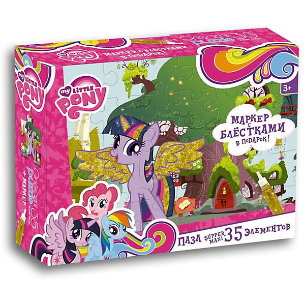 

Пазл Maxi Origami "My little Pony" Домик Искорки 35 элементов + маркер с блестками