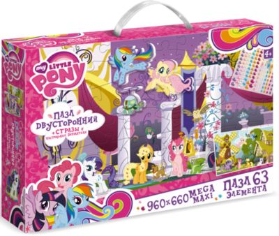 Пазл Maxi Origami My little Pony Королевство 63 элемента + стразы и настольные держатели, артикул:7335587 - My little Pony Пазл Maxi Origami My little Pony Королевство 63 элемента + стразы и настольные держатели, артикул:7335587 - My little Pony