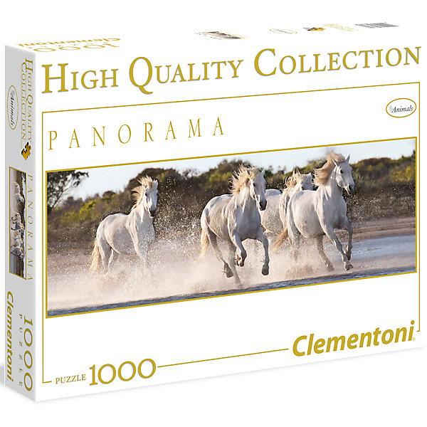 

Панорманый пазл Clementoni "Белые лошади", 1000 элементов