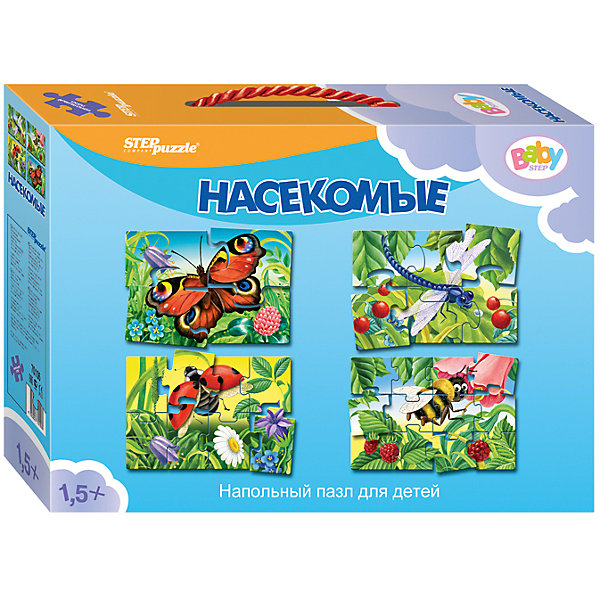 

Напольный пазл 4 в 1 Step Puzzle "Насекомые", 4/6/8/12 элементов