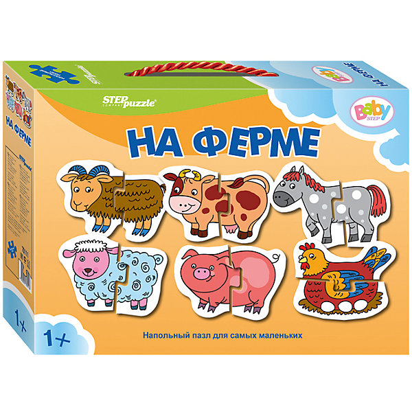 фото Напольный пазл 6 в 1 Step Puzzle "На ферме", по 2 элемента на каждую картинку Степ пазл