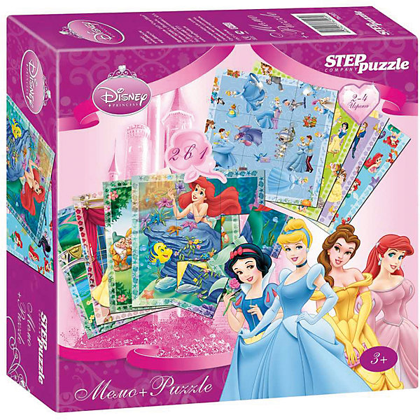 

Настольная игра 2 в 1 "Мемо+Пазлы" Disney Принцессы