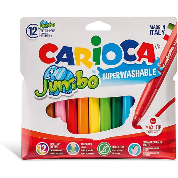

Набор фломастеров CARIOCA JUMBO, 12 цв., в картонном конверте с европодвесом