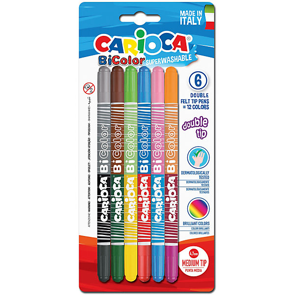 

Набор двухсторонних фломастеров BiCOLOR, 6 шт, 12 цв., в блистерной упаковке