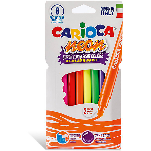 

Набор фломастеров CARIOCA NEON, 8 цв., в картонном конверте с европодвесом