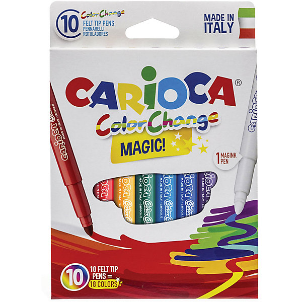 

Набор перекрашивающих фломастеров CARIOCA MAGIC, 10 шт., в картонной коробке с европодвесом