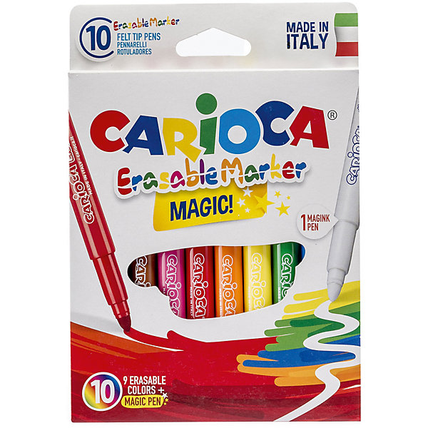 

Набор стирающихся фломастеров CARIOCA MAGIC, 10 шт., в картонной коробке с европодвесом