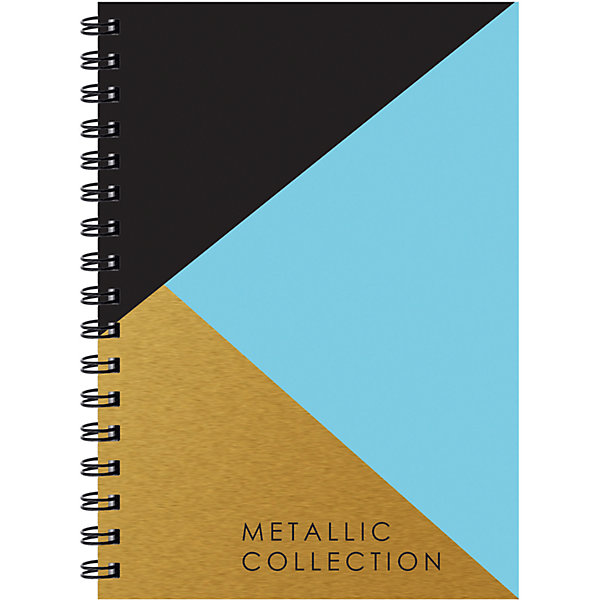 

Тетрадь А5 80листов в клетку Metallic Graphic, тиснение фольгой, на спирали