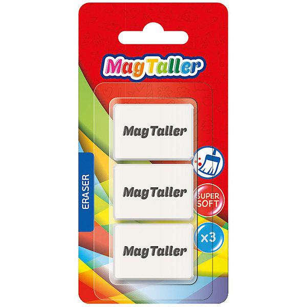 

Ластик MagTaller "Kumi" 3 шт, белый