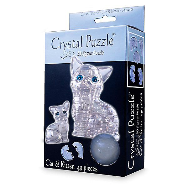 фото Головоломка КОШКА СЕРЕБРИСТАЯ Crystal puzzle