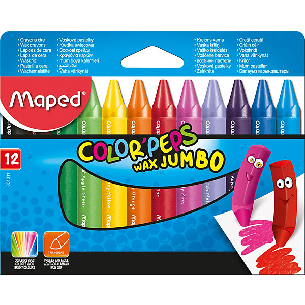 

Восковые мелки COLOR'PEPS JUMBO, 12 цветов, Maped