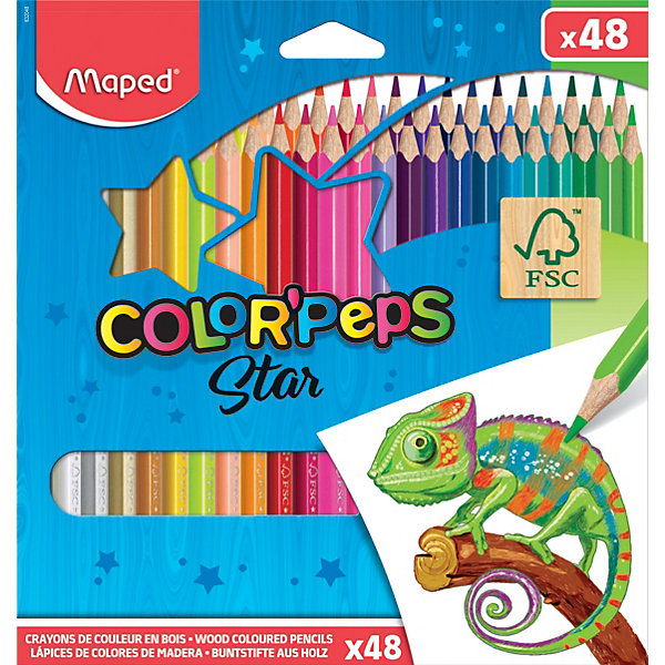 фото Карандаши цветные COLOR'PEPS, 48 цветов, Maped