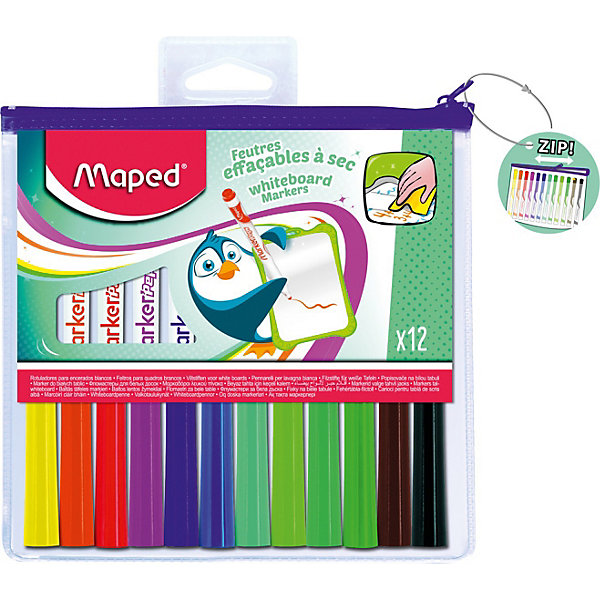 

Маркеры для досок, 12 цветов, Maped