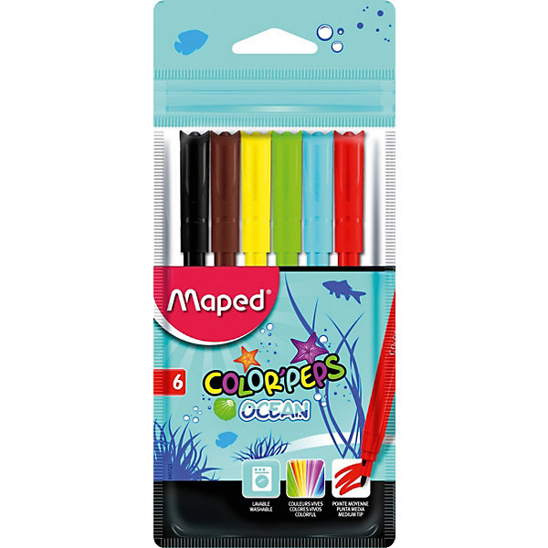 

Фломастеры COLOR'PEPS OCEAN, 6 цветов, Maped