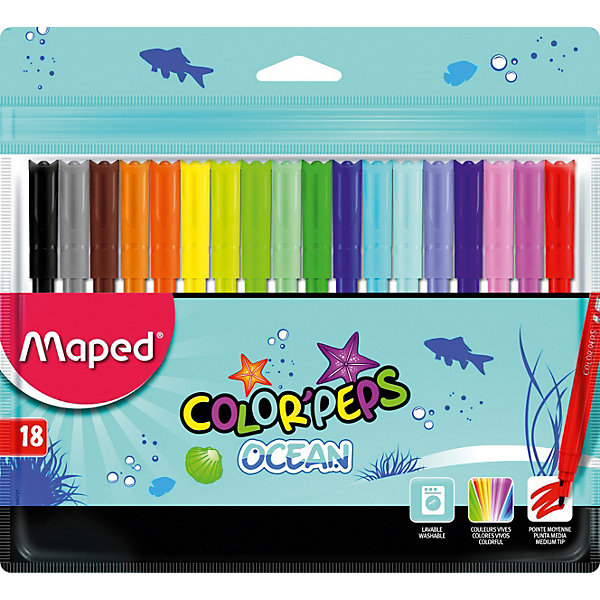 

Фломастеры COLOR'PEPS OCEAN, 18 цветов, Maped