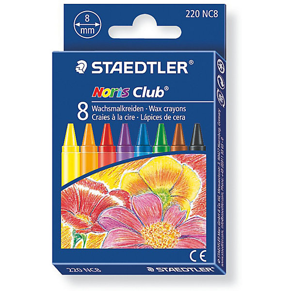 

Мелки восковые Noris Club, 8 цветов, d=8 мм, Staedtler