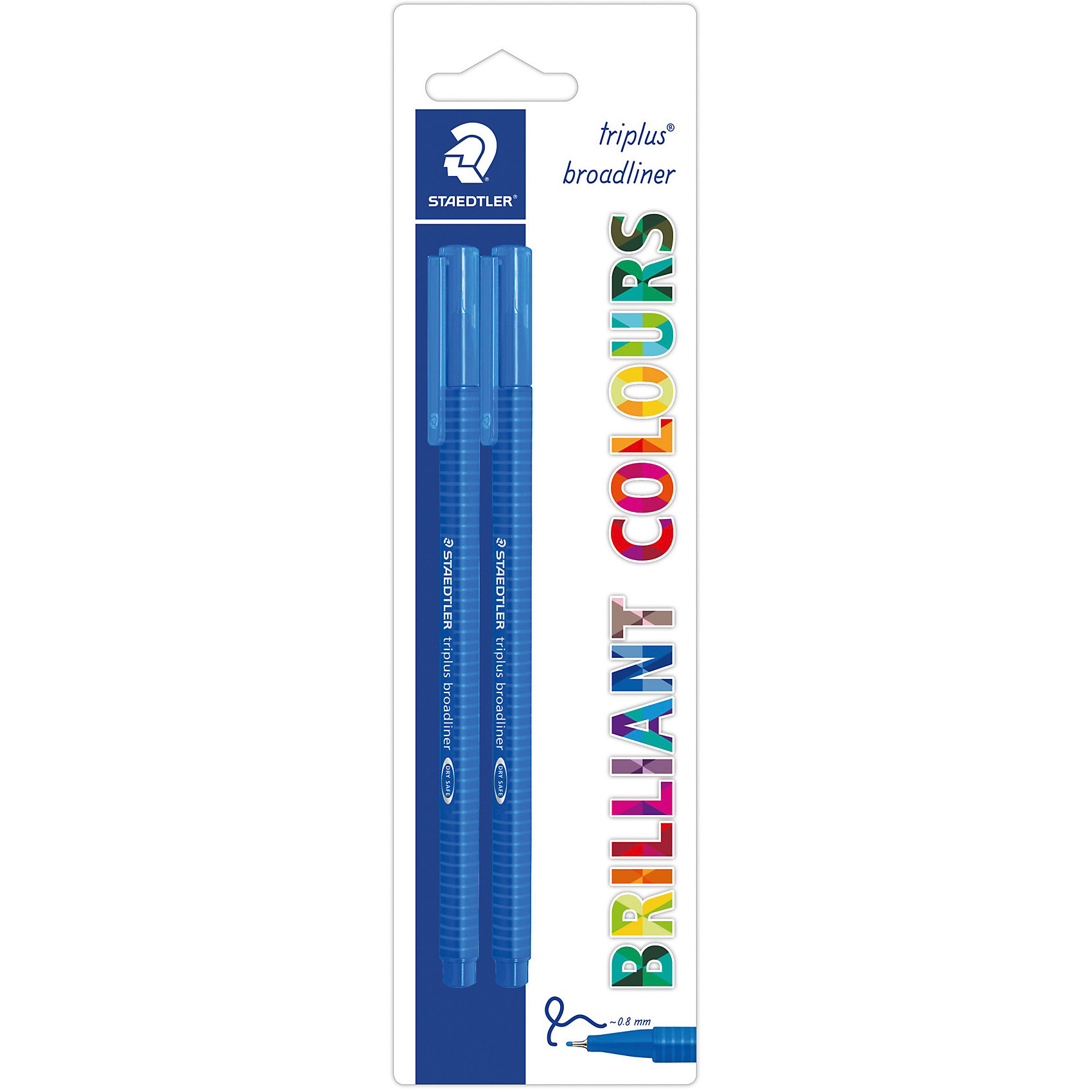 

Набор капиллярных ручек Triplus, 2 шт., цвет синий, 0,8 мм, Staedtler