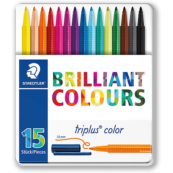 

Набор фломастеров Triplus Color, 15 цветов, 1 мм, Staedtler