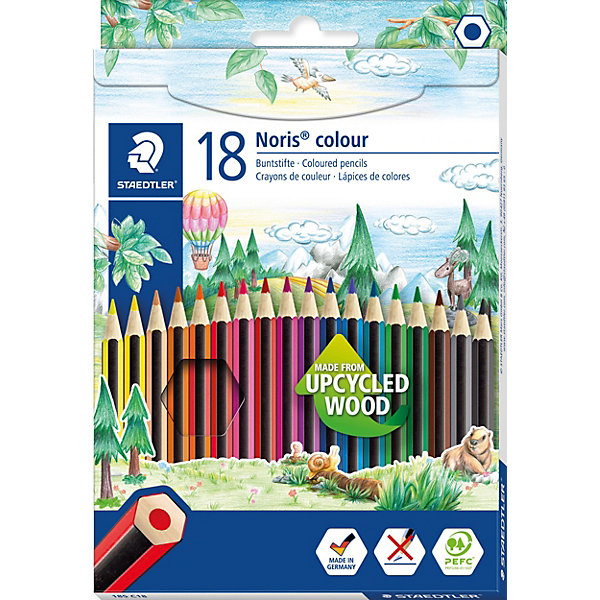 

Карандаши цветные Noris Colour, 18 цветов, WOPEX, Staedtler