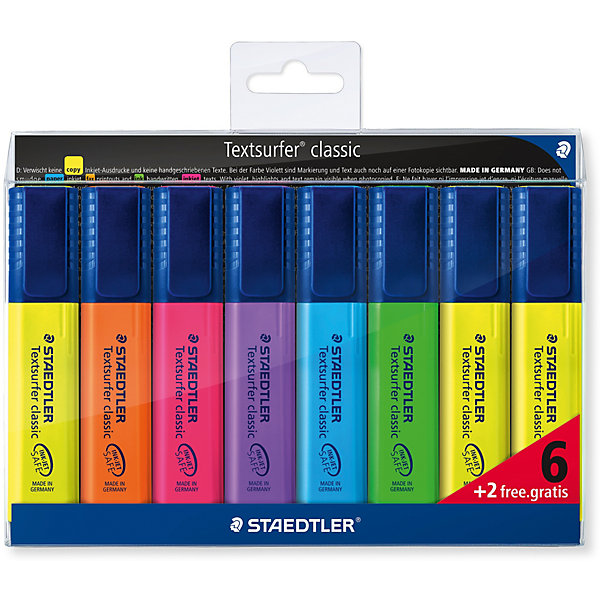 

Набор маркеров-текстовыделителей Classic, 8 штук, 6 цветов, 1-5 мм, Staedtler