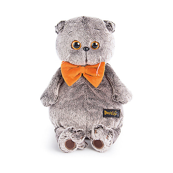 

Мягкая игрушка Budi Basa Кот Басик в рыжем бархатном банте, 19 см