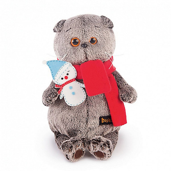 

Мягкая игрушка Budi Basa Кот Басик в шарфике со снеговичком, 22 см