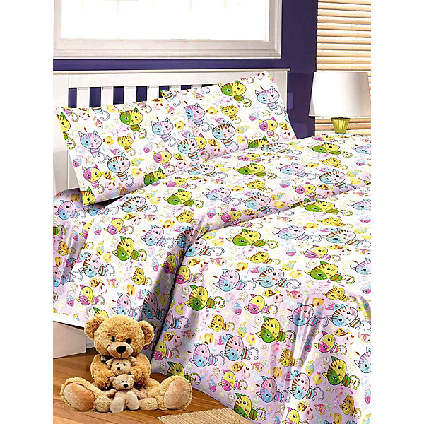 

Детское постельное белье 3 предмета Letto, простыня на резинке, BGR-55, Розовый/розовый