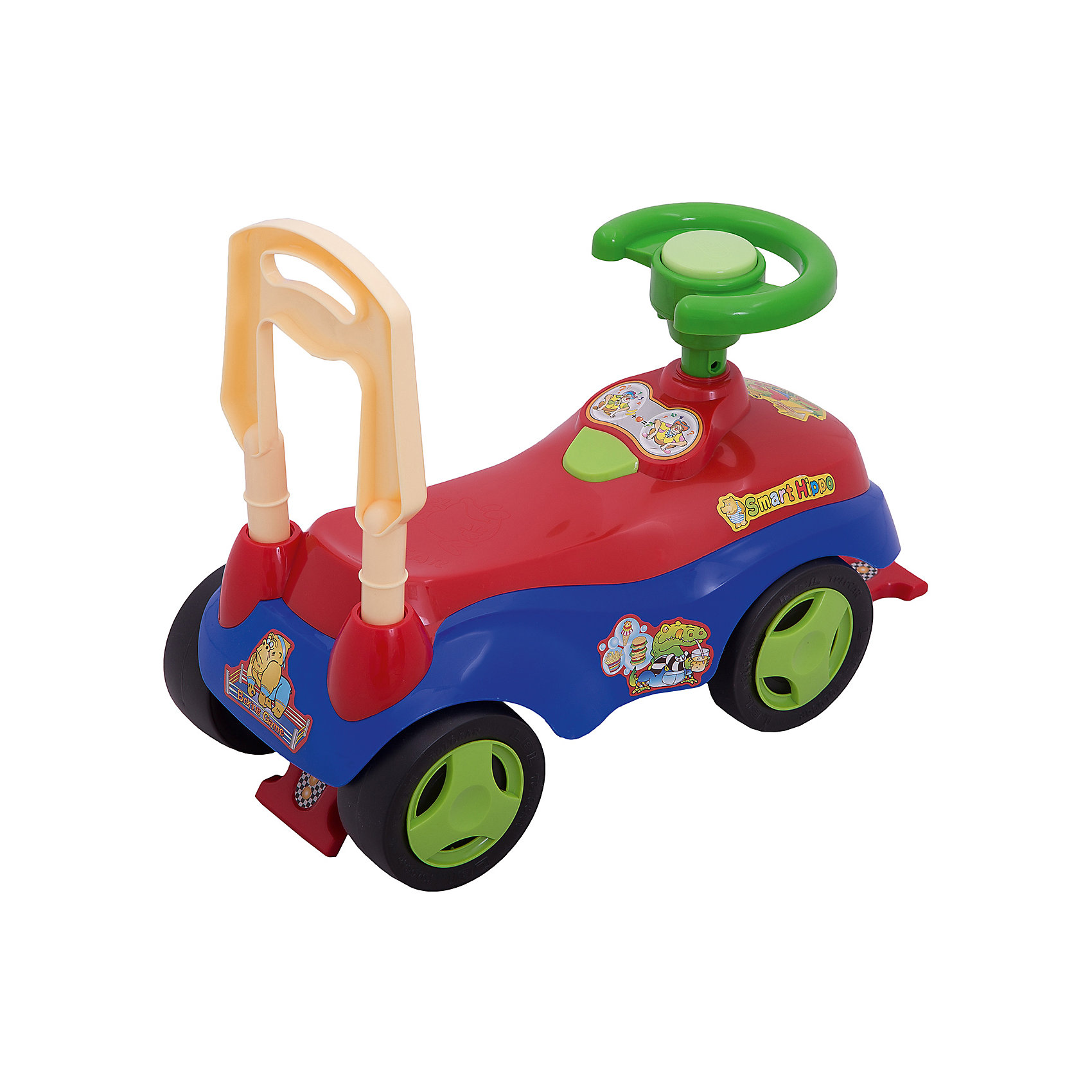 фото Машина-каталка bugati с сигналом-пищалкой, красно-синяя