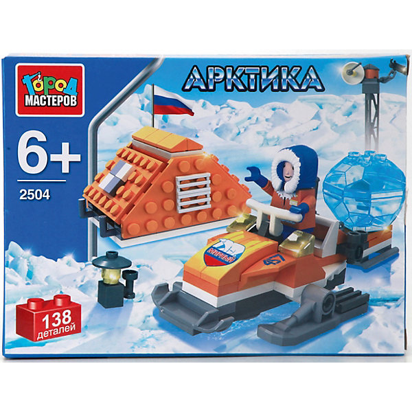 

Конструктор Город мастеров "Арктика" Полярник на снегоходе, 138 деталей (с фигуркой)