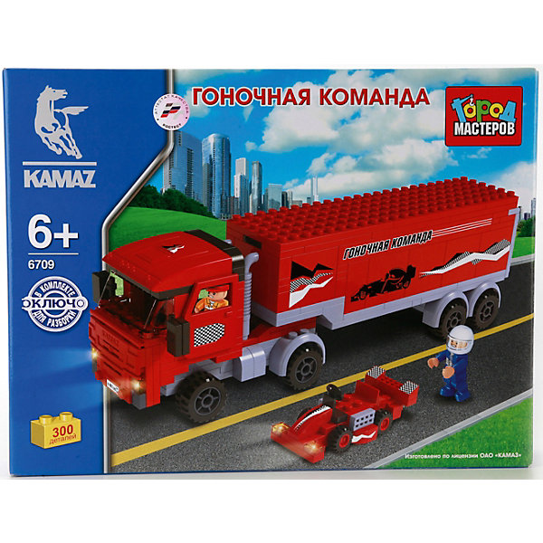 

Конструктор Город мастеров "Камаз" Гоночная команда, 300 деталей (с фигуркой)