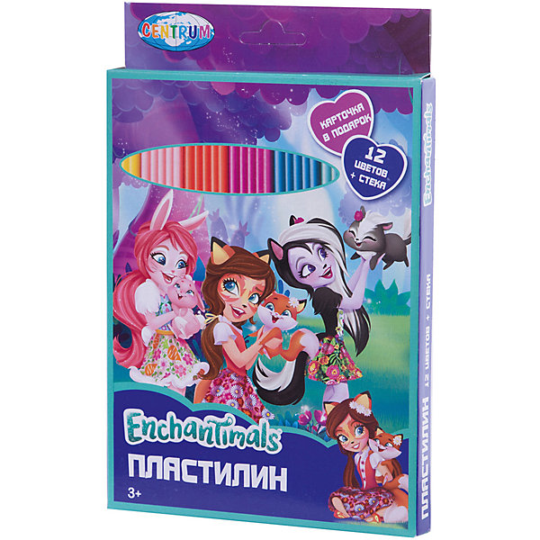 

Пластилин Centrum "Enchantimals" с картинками, 12 цветов, Разноцветный