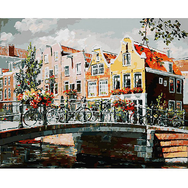 Раскраска по номерам "Амстердам. Мост через канал", 40х50 см Белоснежка 7482321