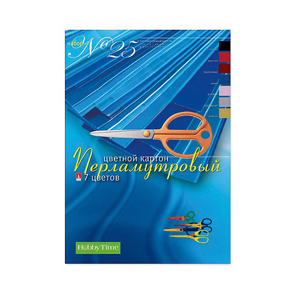 Альт Набор цветного картона № 25 Альт А4, 7 листов (перламутровый)