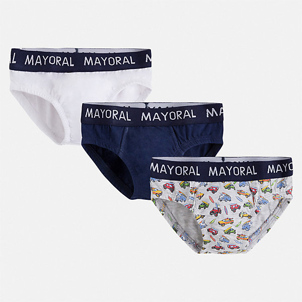 

Комплект:3 пары трусов Mayoral для мальчика, Серый, Комплект:3 пары трусов Mayoral для мальчика
