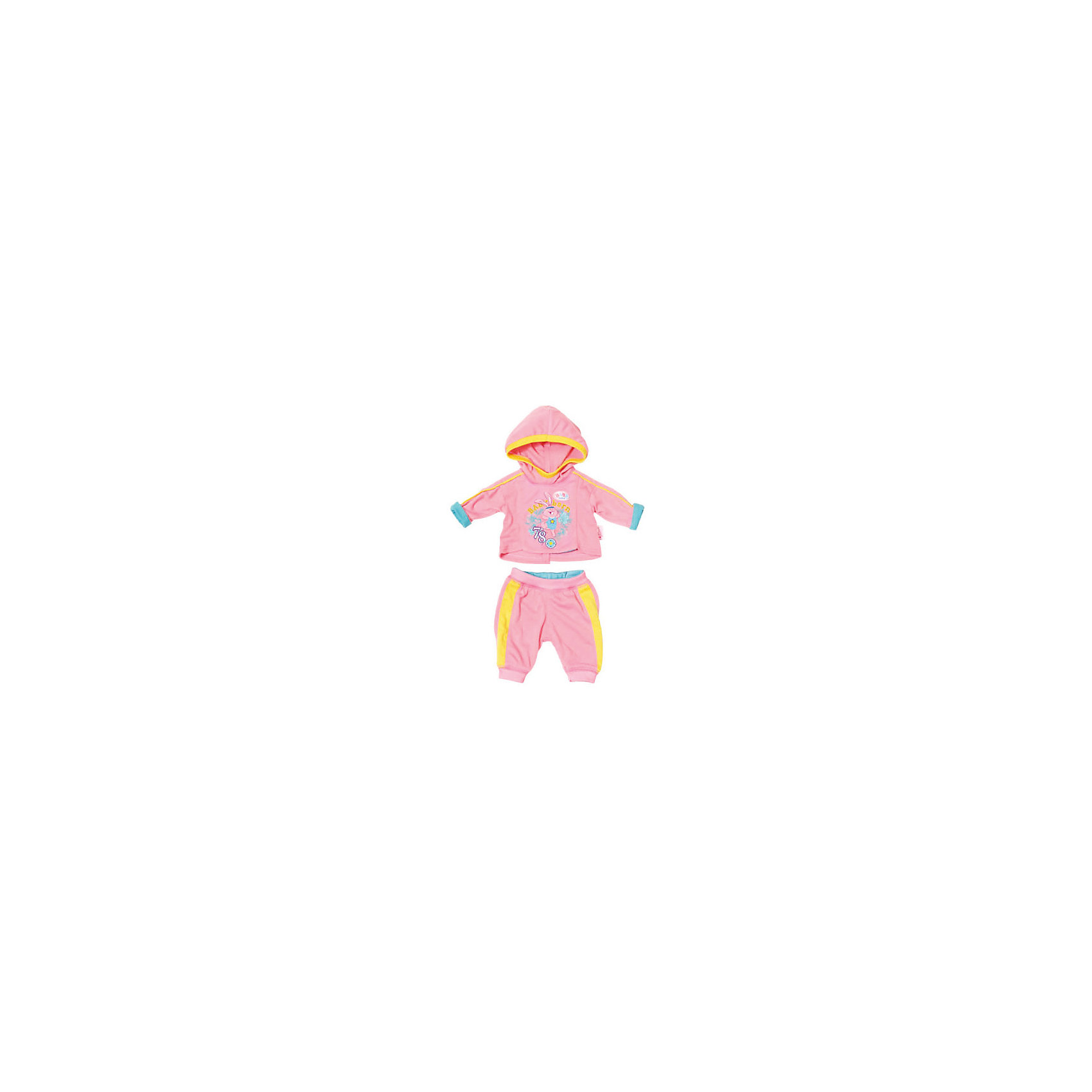 фото Одежда для куклы Zapf Creation "Baby Born" Спортивный костюм, розовый