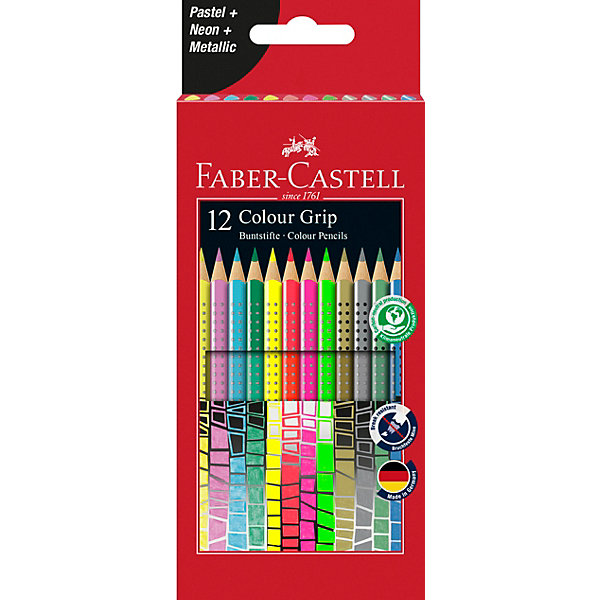 Цветные карандаши Grip, 12 цветов Faber Castell 7683942