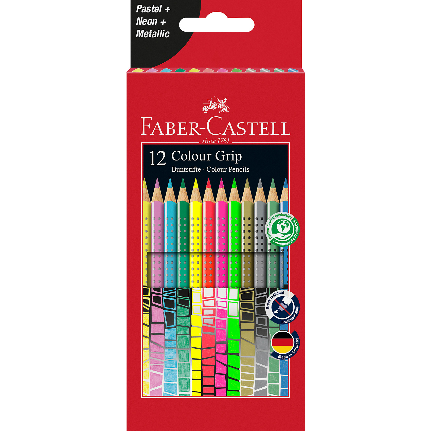 фото Цветные карандаши faber-castell grip, 12 цветов