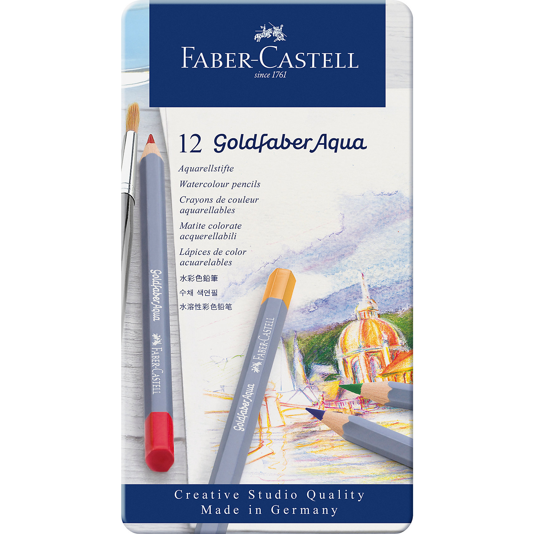 фото Карандаши акварельные художественные Faber-Castell Goldfaber Aqua, 12 цветов