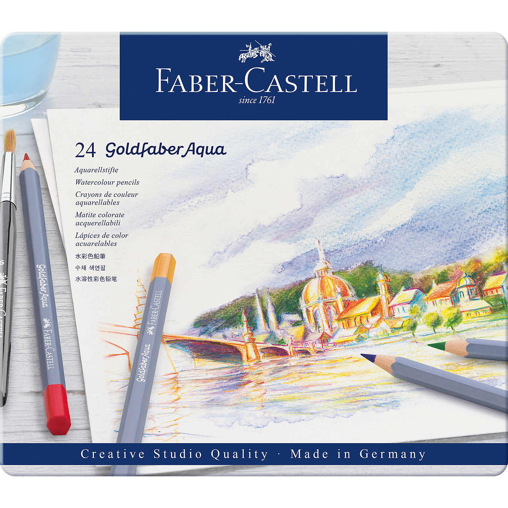 фото Карандаши акварельные художественные Faber-Castell Goldfaber Aqua, 24 цвета