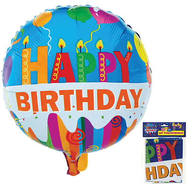 

Фольгированный шар ACTION! "Happy Birthday" 53х47см