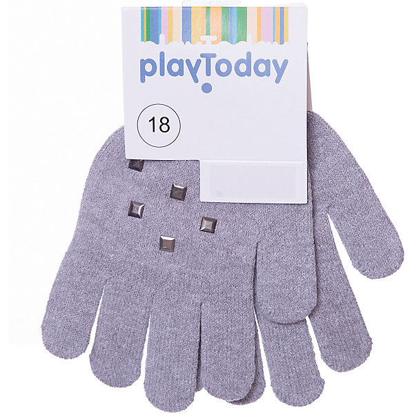 

Перчатки PlayToday для девочки, Серый