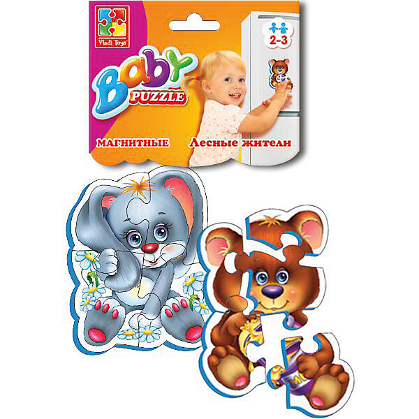 Мягкие магнитные Baby puzzle "Лесные жители" Vladi toys 7748208