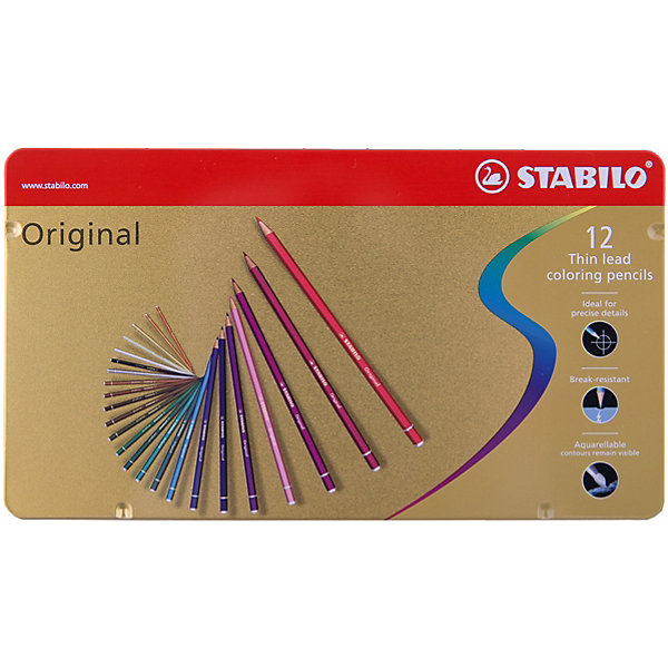 

Набор цветных карандашей Stabilo original 12 цв, металл