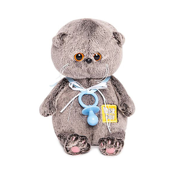 

Мягкая игрушка Budi Basa Кот Басик Baby с соской, 20 см, Коричневый