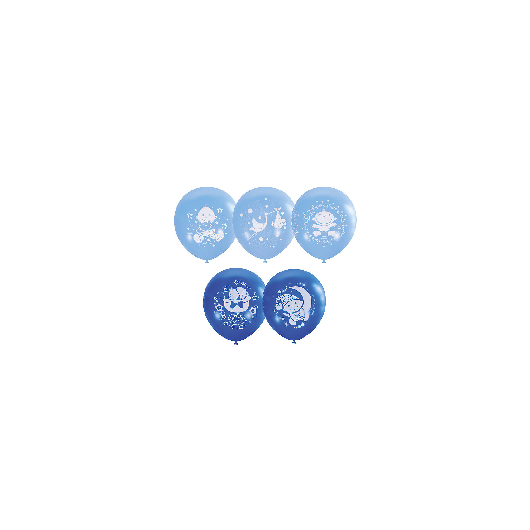 фото Воздушные шары "С Днем Рождения, малыш!" 25 шт 12"/30 см, голубой Latex occidental